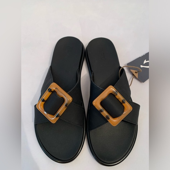NWT olukai black la’i slide sandals size 8 islander lifestyle comfort sandal - Picture 3 of 5